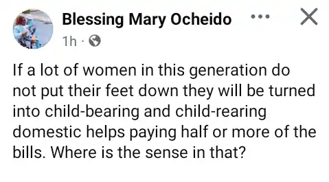 if-women-don-t-put-their-feet-down-they-will-be-turned-into-child-bearing-domestic-helps-paying-half-or-more-of-the-bills-nigerian-pharmacist-says/